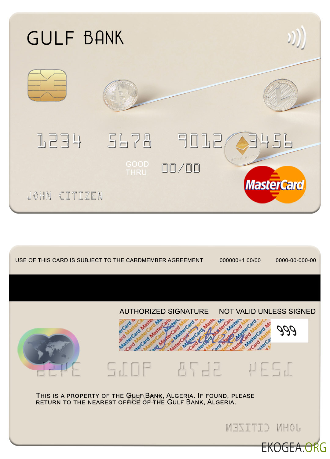 Carte Mastercard de la Banque du Golfe d'Algérie